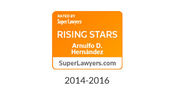 Rated By Super Lawyers Rising Stars | Arnulfo D. Hernandez SuperLawyers.com | 2014-2016